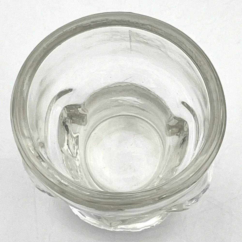 Skull Head Skeleton Face Shot‎ Glass Clear Pressed Glass Toothpick Holder